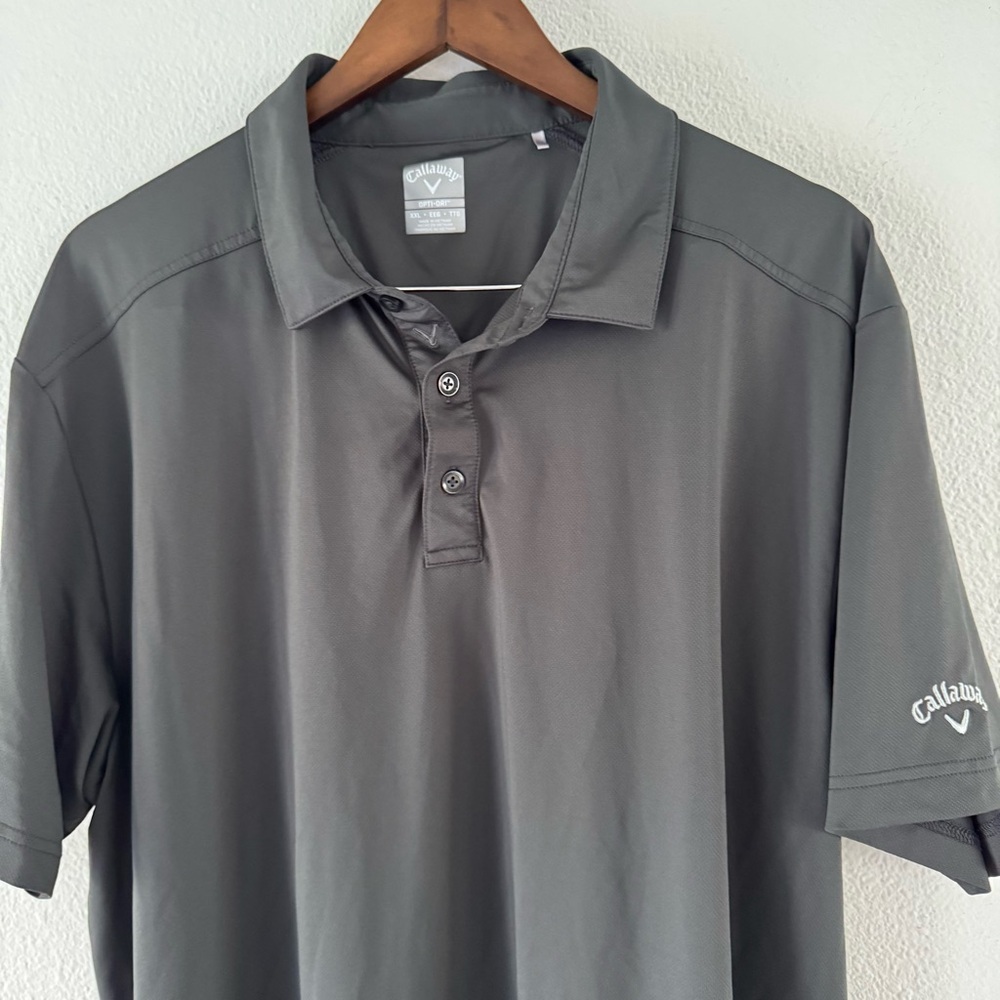 Gorpcore Callaway Opti-Dri Gray Performance Golf Polo Shirt XXL Athletic - Picture 3 of 9